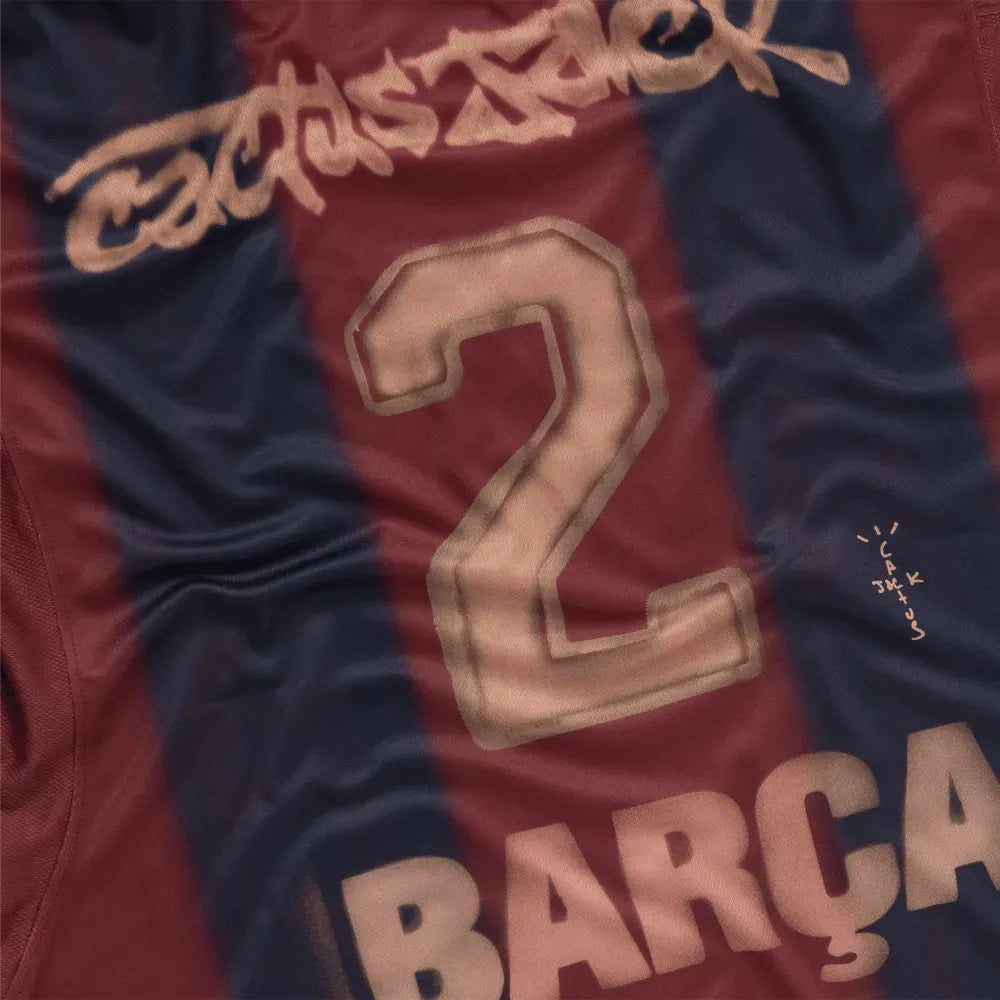 Camiseta Travis Scott x Nike x FC Barcelona Retro 2000/01 Home Skeleton Jersey