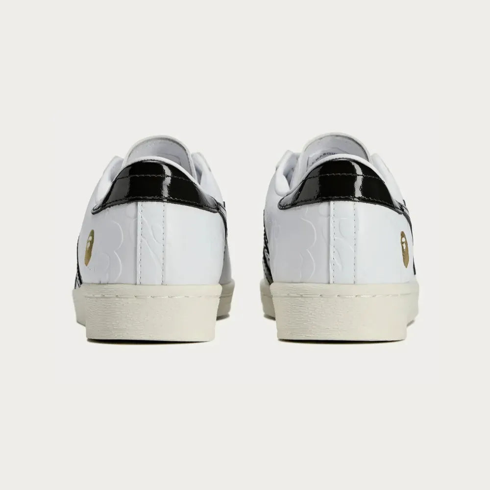 Tênis Adidas Superstar Vintage x Bape White Black