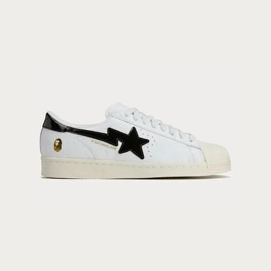 Tênis Adidas Superstar Vintage x Bape White Black