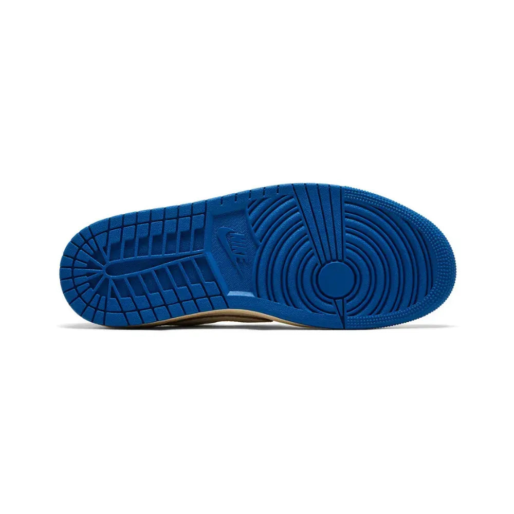 Tênis Jordan 1 Retro Low OG SP Fragment x Travis Scott Sail Military Blue